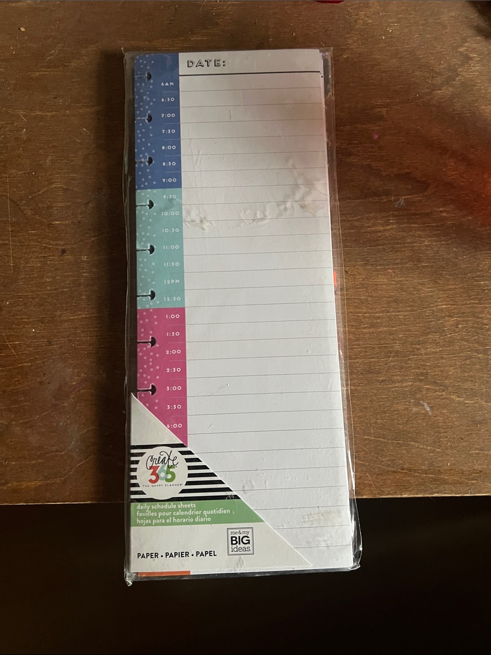 Happy Planner Rainbow Hourly Daily Schedule Refill - big size